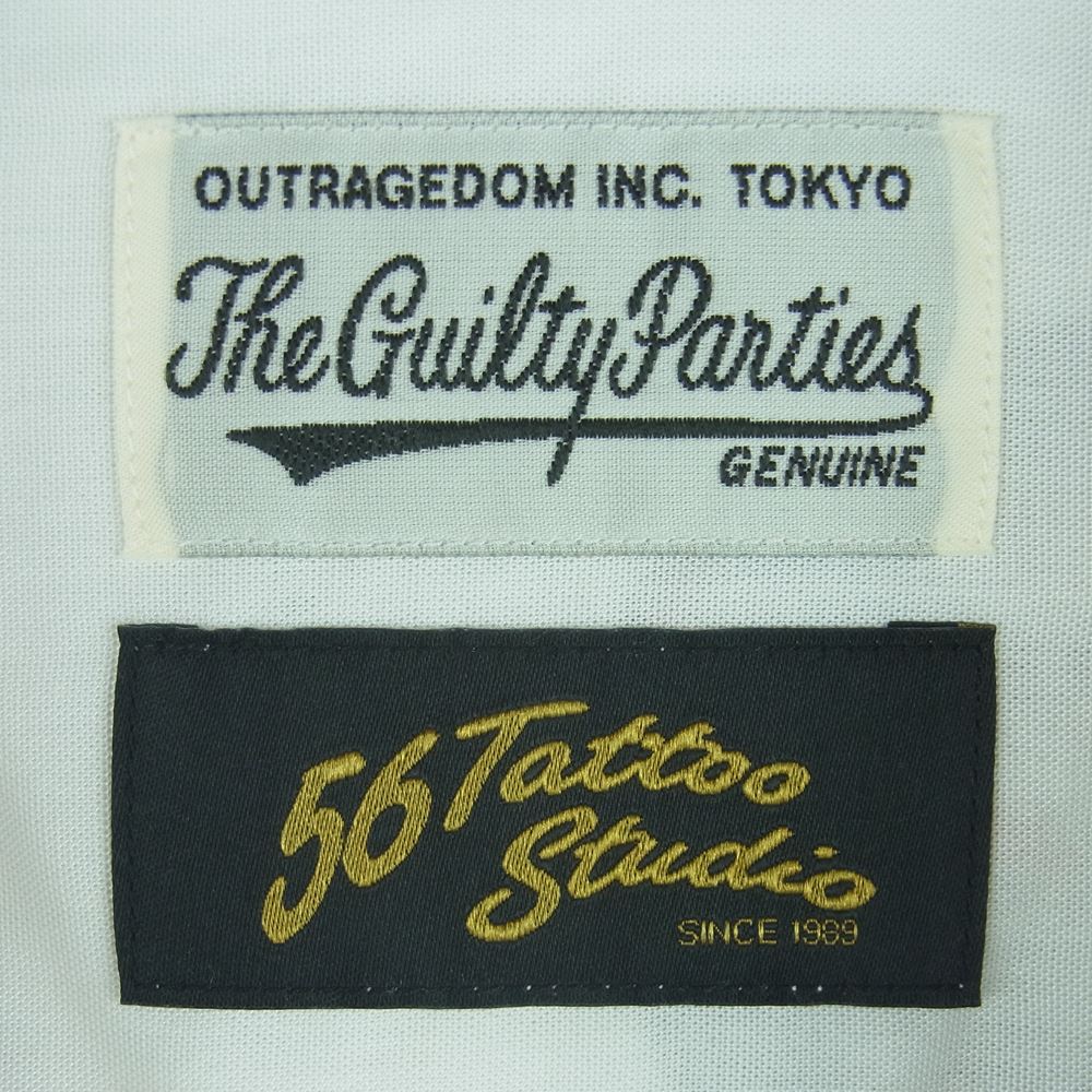 WACKO MARIA ワコマリア 22SS 56TS-WM-HI07 56 TATTOO STUDIO タトゥー スタジオ HAWAIIAN SHIRT S/S TYPE-2 ハワイアン 半袖 アロハ シャツ ホワイト系 S【新古品】【未使用】【中古】