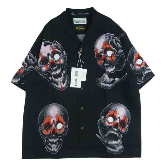 WACKO MARIA ワコマリア 22SS 56TS-WM-HI07 56 TATTOO STUDIO タトゥー スタジオ HAWAIIAN SHIRT S/S TYPE-2 ハワイアン 半袖 アロハ シャツ ブラック系 M【新古品】【未使用】【中古】