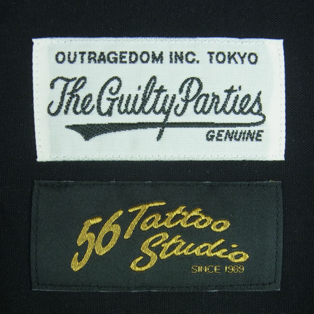 WACKO MARIA ワコマリア 22SS 56TS-WM-HI07 56 TATTOO STUDIO タトゥー スタジオ HAWAIIAN SHIRT S/S TYPE-2 ハワイアン 半袖 アロハ シャツ ブラック系 M【新古品】【未使用】【中古】