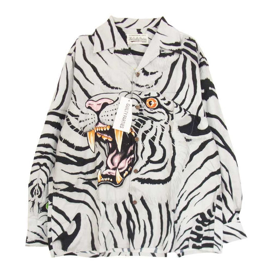 WACKO MARIA ワコマリア 22AW WM-HI33 × TIM LEHI ティムリーハイ HAWAIIAN L/S SHIRT ハワイアン レーヨン アロハ 長袖 シャツ グレー マルチカラー系 S【極上美品】【中古】