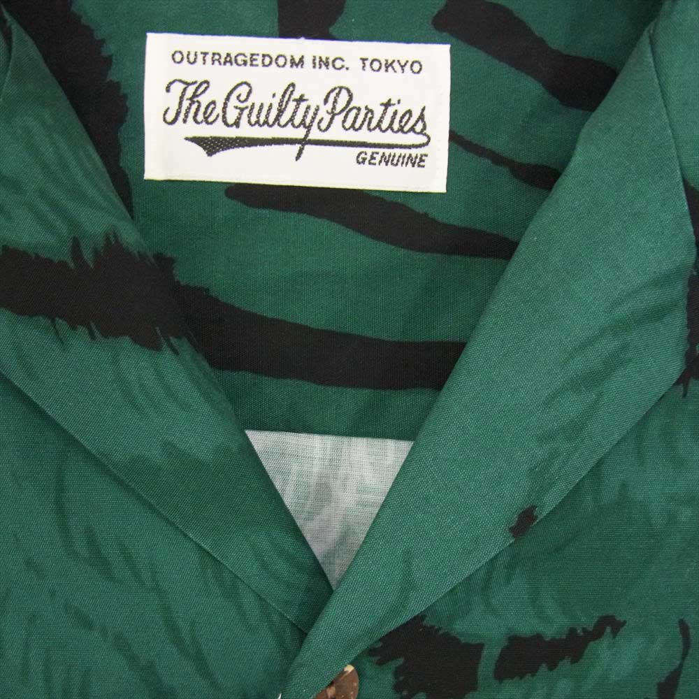 WACKO MARIA ワコマリア 22AW WM-HI33 × TIM LEHI ティムリーハイ HAWAIIAN L/S SHIRT ハワイアン レーヨン アロハ 長袖 シャツ グリーン グリーン系 M【新古品】【未使用】【中古】