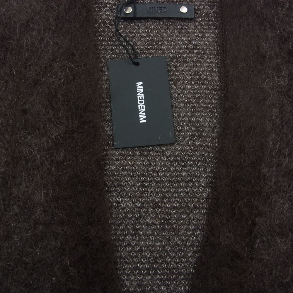 MINEDENIM マインデニム 22AW 2210-6002-67-022 Kid Mohair Argyle Washed Knit Long Cardigan キッド モヘア アーガイル ニット ロング カーディガン ブラウン系 2【新古品】【未使用】【中古】