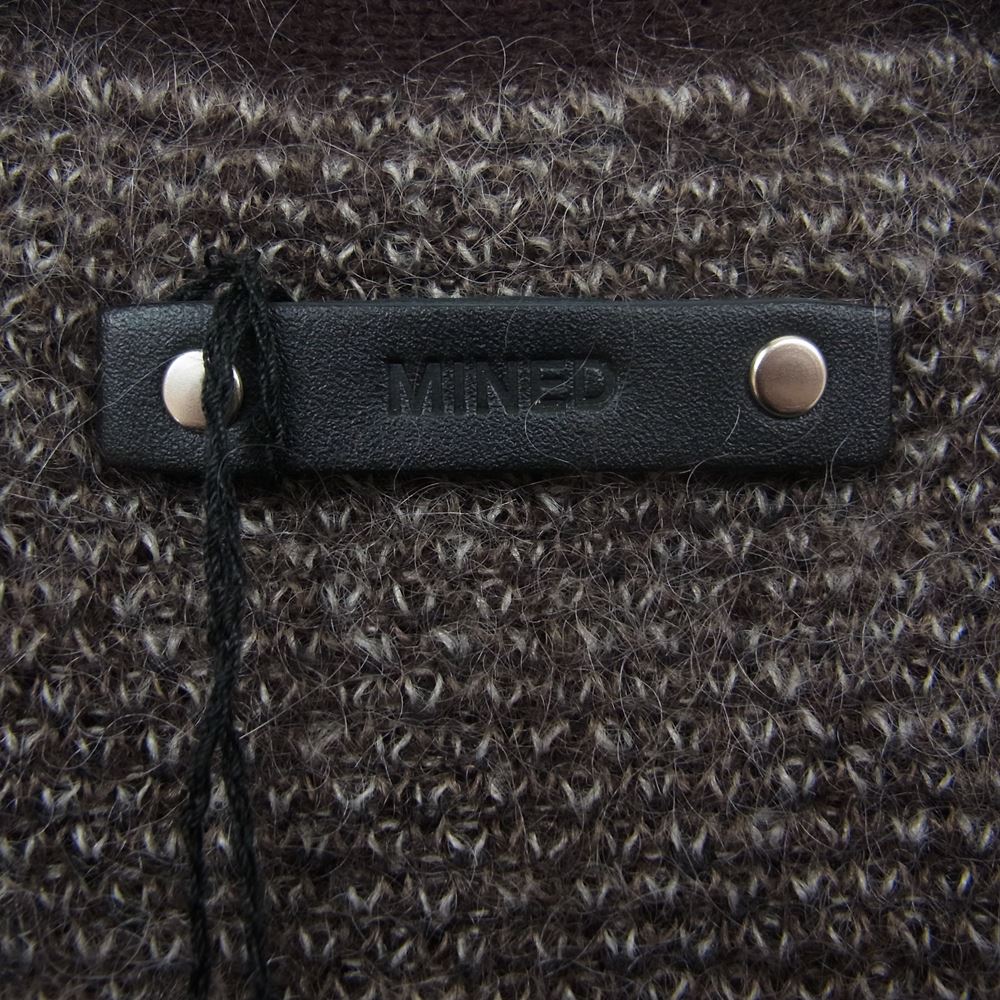 MINEDENIM マインデニム 22AW 2210-6002-67-022 Kid Mohair Argyle Washed Knit Long Cardigan キッド モヘア アーガイル ニット ロング カーディガン ブラウン系 2【新古品】【未使用】【中古】