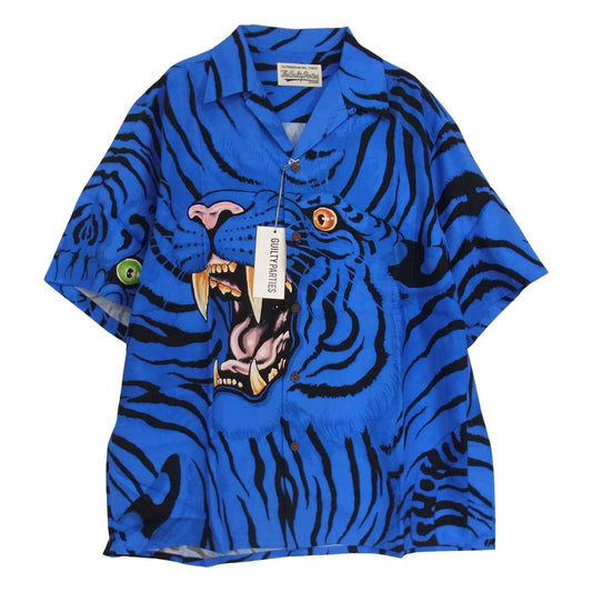 WACKO MARIA ワコマリア 22AW WM-HI32 × TIM LEHI ティムリーハイ HAWAIIAN S/S SHIRT ハワイアン レーヨン アロハ 半袖 シャツ ブルー ブルー系【新古品】【未使用】【中古】