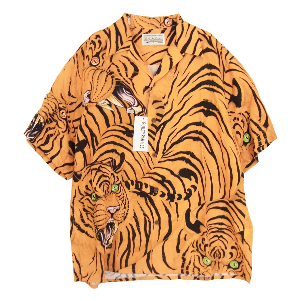 WACKO MARIA ワコマリア 22SS WM-HI27 × TIM LEHI ティムリーハイ HAWAIIAN S/S SHIRT TYPE-2 ハワイアン レーヨン アロハ 半袖 シャツ オレンジ オレンジ系 L【新古品】【未使用】【中古】