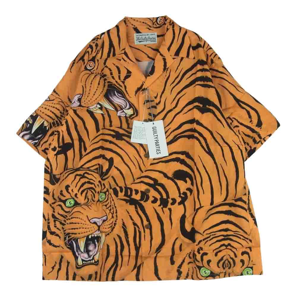 WACKO MARIA ワコマリア 22SS WM-HI27 TIM LEHI ティムリーハイ HAWAIIAN S/S SHIRT TYPE-2 ハワイアン レーヨン アロハ 半袖 シャツ オレンジ系 S【新古品】【未使用】【中古】