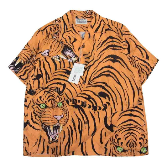 WACKO MARIA ワコマリア 22SS WM-HI27 × TIM LEHI ティムリーハイ HAWAIIAN S/S SHIRT TYPE-2 ハワイアン レーヨン アロハ 半袖 シャツ オレンジ オレンジ系 M【新古品】【未使用】【中古】