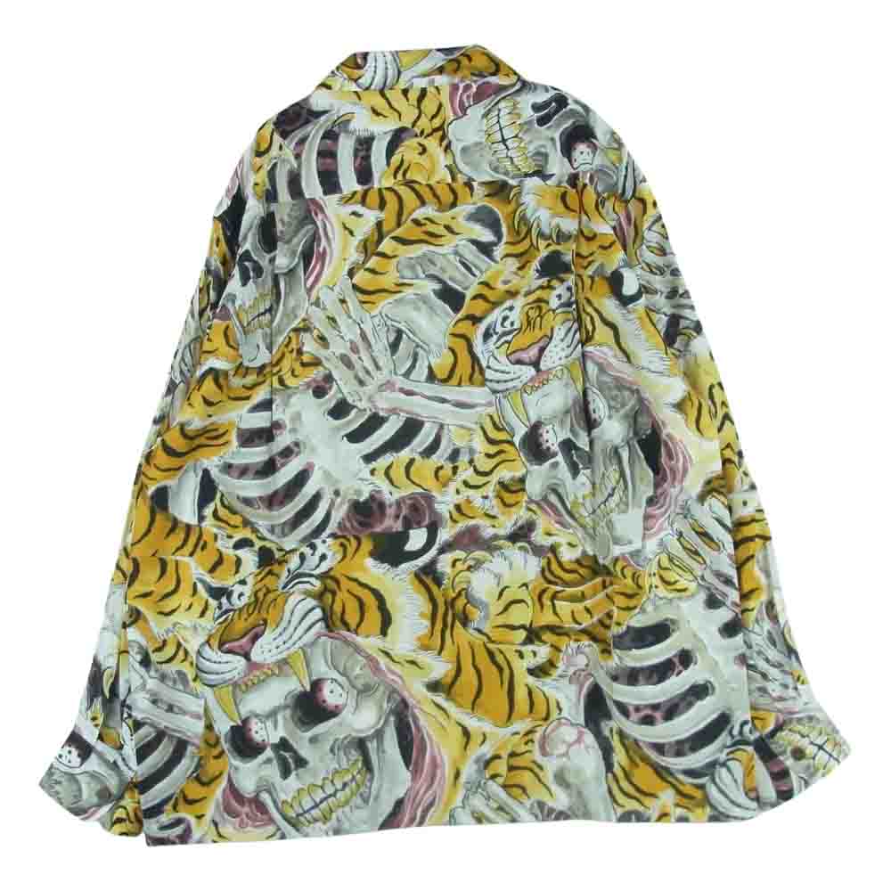 WACKO MARIA ワコマリア 22AW 22FW-WMS-HI02 TIM LEHI ティムリーハイ HAWAIIAN L/S SHIRT TYPE-2 ハワイアン レーヨン アロハ 長袖 シャツ イエロー系 M【新古品】【未使用】【中古】