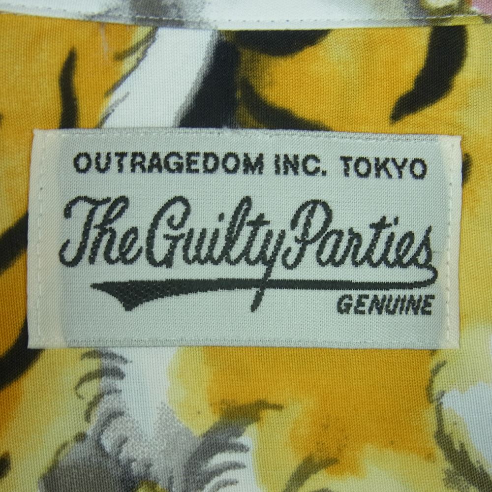 WACKO MARIA ワコマリア 22AW 22FW-WMS-HI02 TIM LEHI ティムリーハイ HAWAIIAN L/S SHIRT TYPE-2 ハワイアン レーヨン アロハ 長袖 シャツ イエロー系 M【新古品】【未使用】【中古】