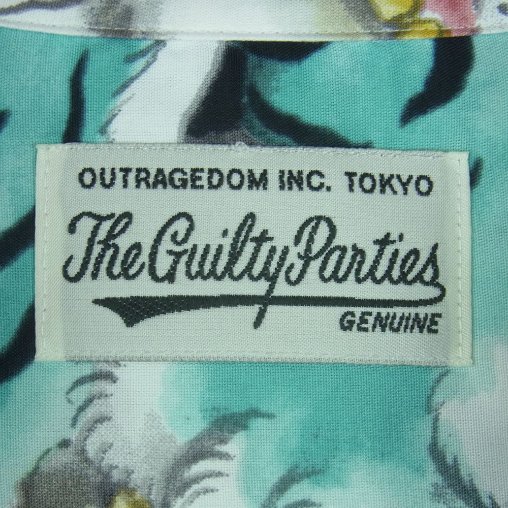 WACKO MARIA ワコマリア 22FW-WMS-HI02 TIM LEHI ティムリーハイ HAWAIIAN L/S SHIRT TYPE-2 ハワイアン レーヨン アロハ 長袖 シャツ ブルー系 M【新古品】【未使用】【中古】