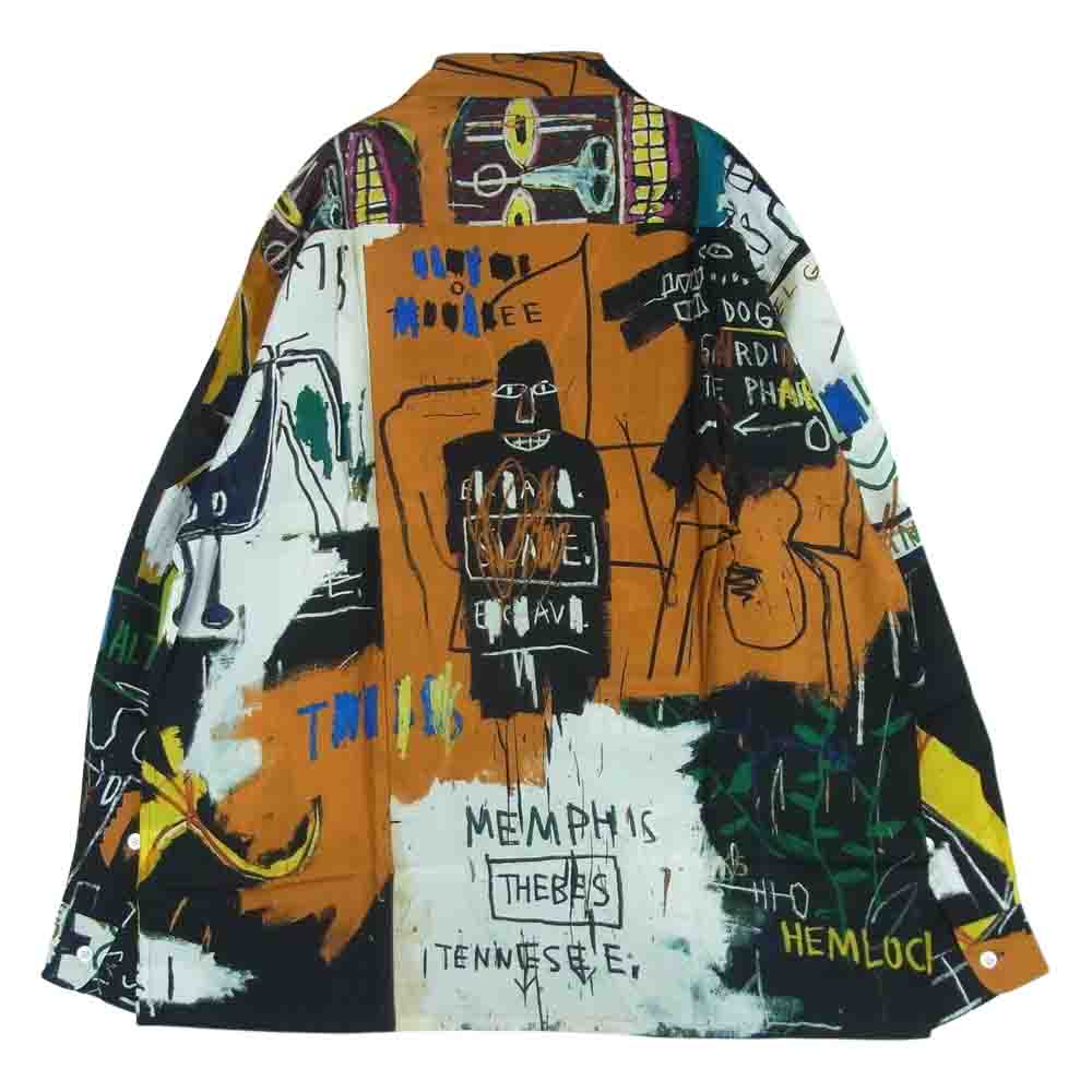 WACKO MARIA ワコマリア 22AW WM-HI10 Jean Michel Basquiat ジャン ミシェル バスキア HAWAIIAN SHIRT L/S TYPE-2 ハワイアン レーヨン アロハ 長袖 シャツ ブラウン系 マルチカラー系 ONE L【新古品】【未使用】【中古】
