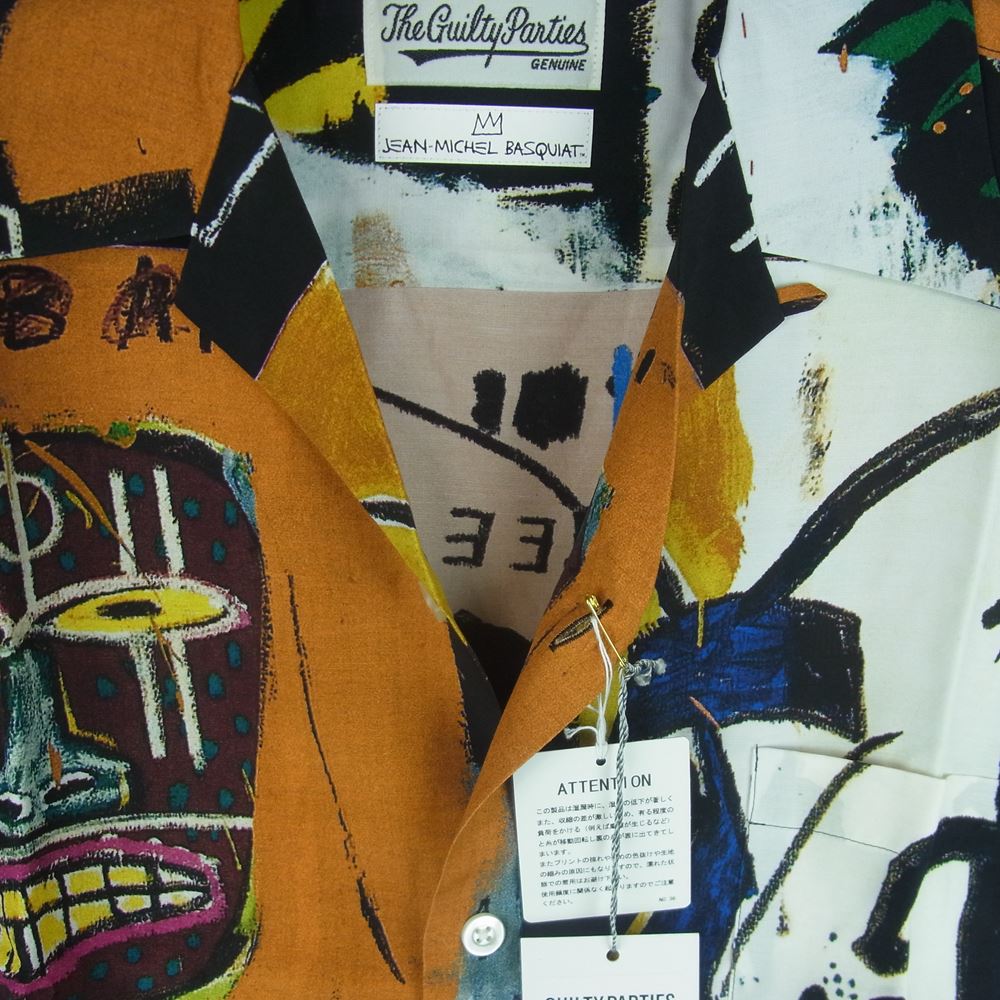 WACKO MARIA ワコマリア 22AW WM-HI10 Jean Michel Basquiat ジャン ミシェル バスキア HAWAIIAN SHIRT L/S TYPE-2 ハワイアン レーヨン アロハ 長袖 シャツ ブラウン系 マルチカラー系 ONE L【新古品】【未使用】【中古】