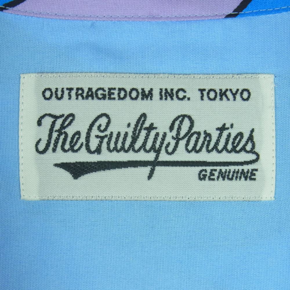 WACKO MARIA ワコマリア 22SS 22SS-WMS-HI02 HAWAIIAN SHIRT S/S TYPE-2 天国東京百女柄図 ハワイアン レーヨン 半袖 シャツ ブルー系 マルチカラー系 M【新古品】【未使用】【中古】