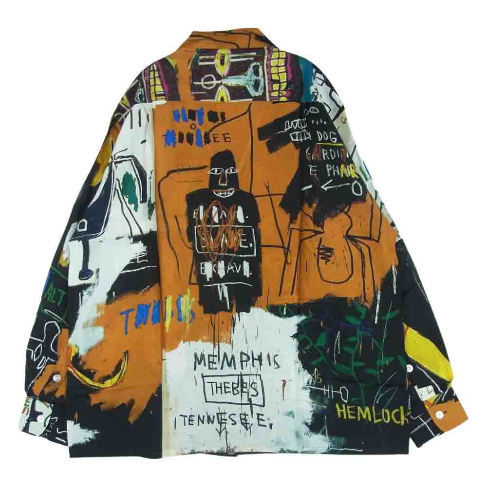 WACKO MARIA ワコマリア 22AW WM-HI10 Jean Michel Basquiat ジャン ミシェル バスキア HAWAIIAN SHIRT L/S TYPE-2 ハワイアン レーヨン アロハ 長袖 シャツ ブラウン系 マルチカラー系 ONE M【新古品】【未使用】【中古】