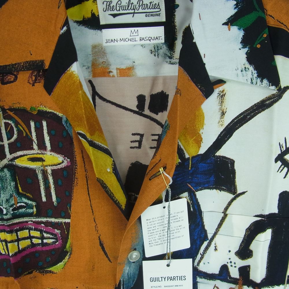 WACKO MARIA ワコマリア 22AW WM-HI10 Jean Michel Basquiat ジャン ミシェル バスキア HAWAIIAN SHIRT L/S TYPE-2 ハワイアン レーヨン アロハ 長袖 シャツ ブラウン系 マルチカラー系 ONE M【新古品】【未使用】【中古】
