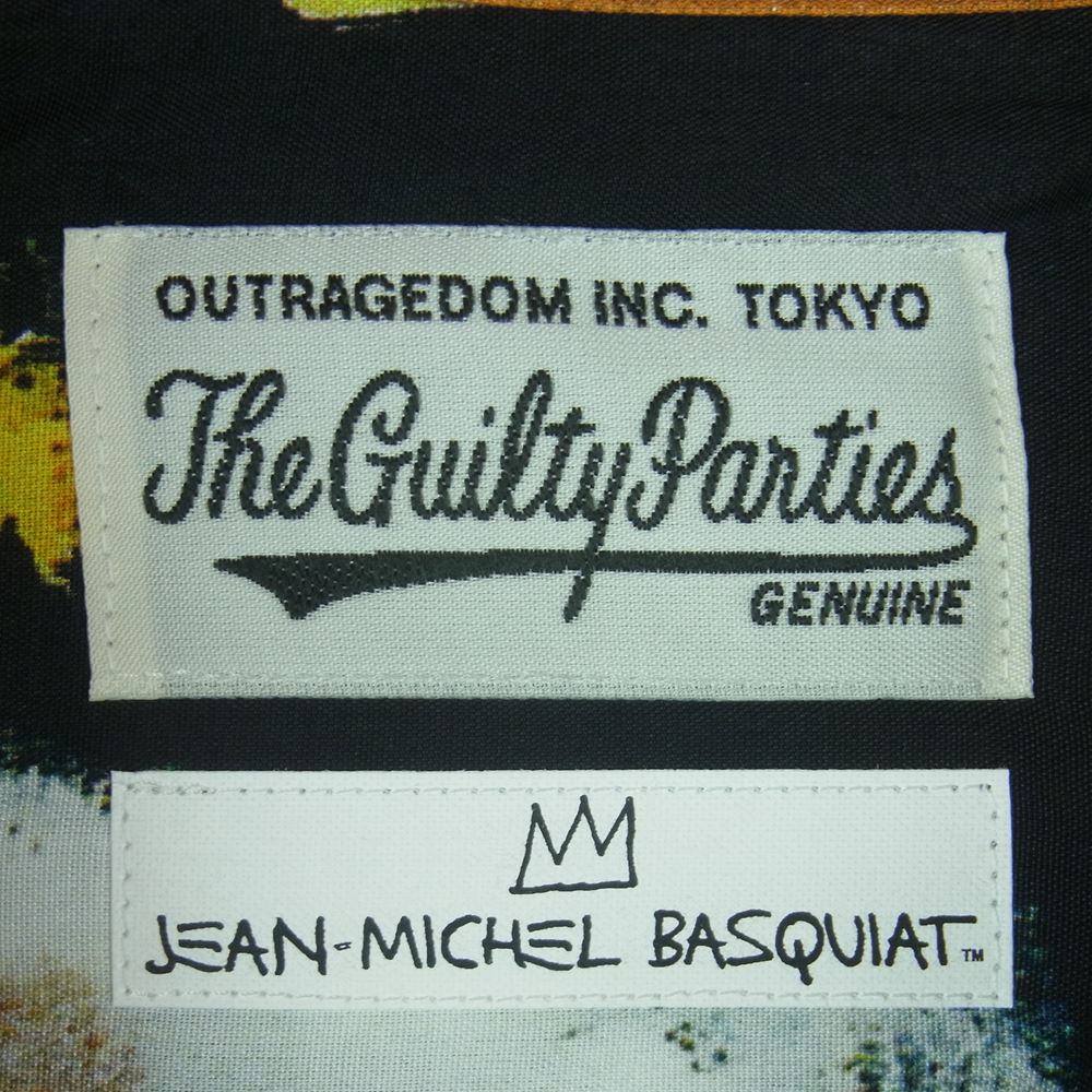 WACKO MARIA ワコマリア 22AW WM-HI10 Jean Michel Basquiat ジャン ミシェル バスキア HAWAIIAN SHIRT L/S TYPE-2 ハワイアン レーヨン アロハ 長袖 シャツ ブラウン系 マルチカラー系 ONE M【新古品】【未使用】【中古】