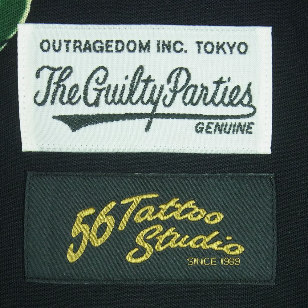 WACKO MARIA ワコマリア 22SS 56TS-WM-HI06 56 TATTOO STUDIO タトゥー スタジオ HAWAIIAN SHIRT S/S TYPE-1 ハワイアン 半袖 アロハ シャツ ブラック系 M【新古品】【未使用】【中古】