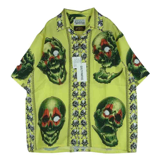 WACKO MARIA ワコマリア 22SS 56TS-WM-HI06 56 TATTOO STUDIO タトゥー スタジオ HAWAIIAN SHIRT S/S TYPE-1 ハワイアン 半袖 アロハ シャツ イエロー系 M【新古品】【未使用】【中古】