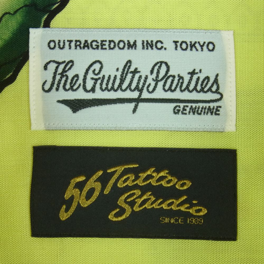 WACKO MARIA ワコマリア 22SS 56TS-WM-HI06 56 TATTOO STUDIO タトゥー スタジオ HAWAIIAN SHIRT S/S TYPE-1 ハワイアン 半袖 アロハ シャツ イエロー系 M【新古品】【未使用】【中古】