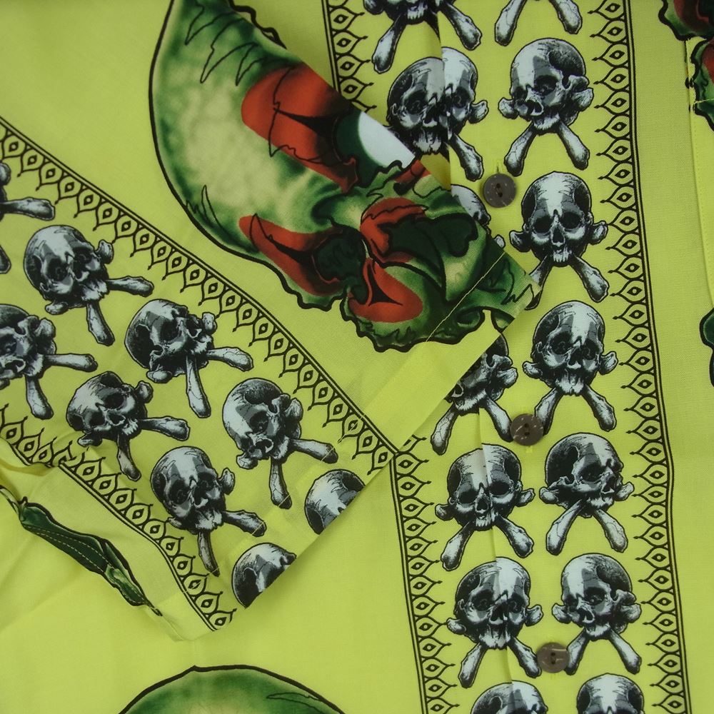 WACKO MARIA ワコマリア 22SS 56TS-WM-HI06 56 TATTOO STUDIO タトゥー スタジオ HAWAIIAN SHIRT S/S TYPE-1 ハワイアン 半袖 アロハ シャツ イエロー系 M【新古品】【未使用】【中古】