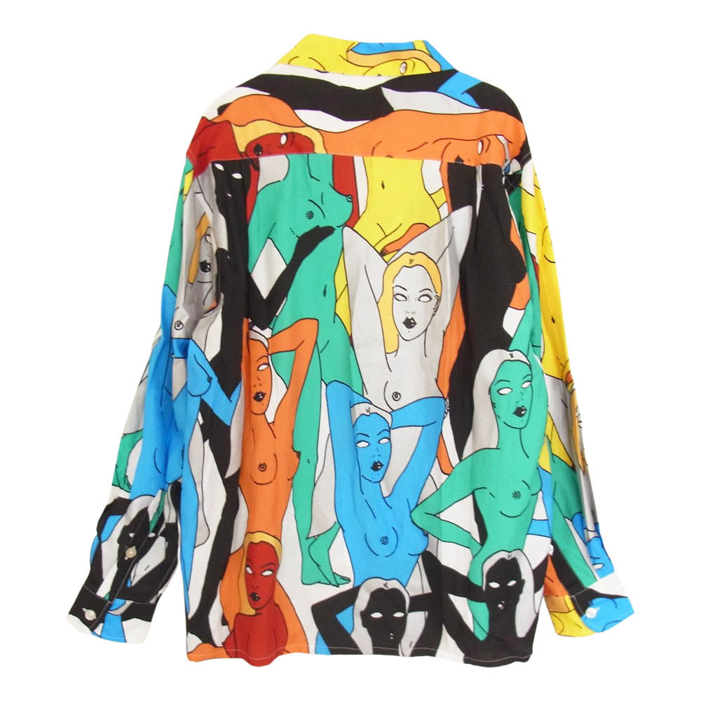 WACKO MARIA ワコマリア 22AW WMS-HI02 HAWAIIAN SHIRT L/S TYPE 1 天国東京百女柄図 ハワイアン レーヨン 長袖 シャツ ホワイト マルチカラー系 M【新古品】【未使用】【中古】