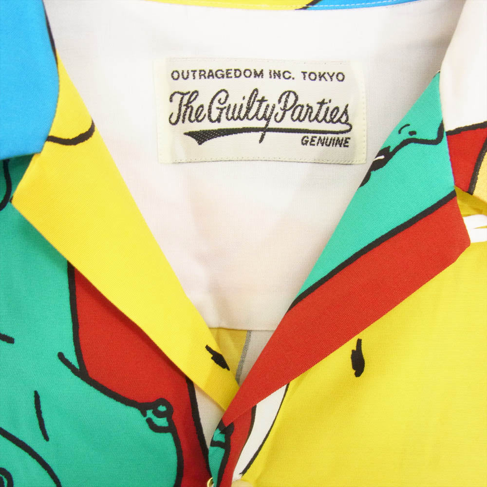 WACKO MARIA ワコマリア 22AW WMS-HI02 HAWAIIAN SHIRT L/S TYPE 1 天国東京百女柄図 ハワイアン レーヨン 長袖 シャツ ホワイト マルチカラー系 M【新古品】【未使用】【中古】