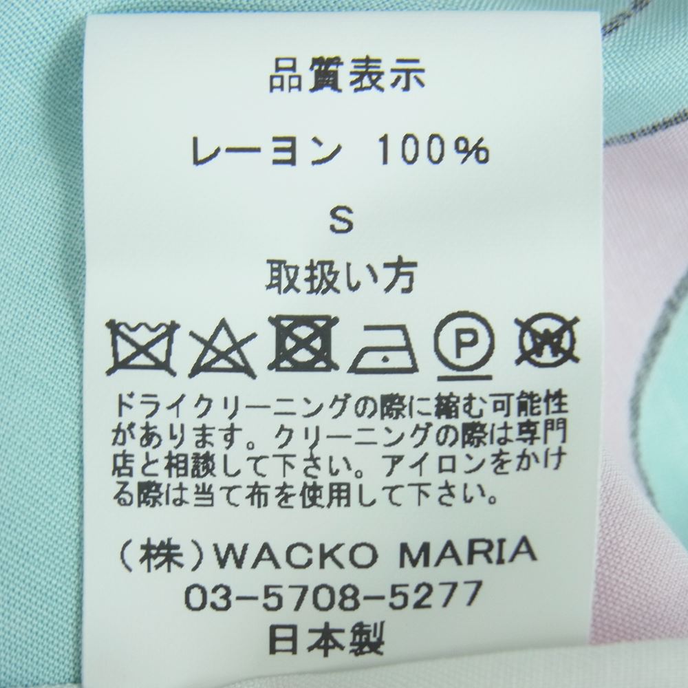 WACKO MARIA ワコマリア 22SS 22SS-WMS-HI03 HAWAIIAN SHIRT S/S TYPE-3 天国東京百女柄図 ハワイアン レーヨン 半袖 シャツ ホワイト系 S【新古品】【未使用】【中古】