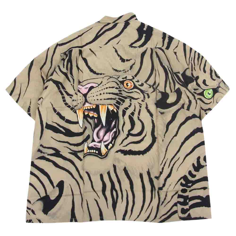 WACKO MARIA ワコマリア 22SS WM-HI26 × TIM LEHI ティムリーハイ HAWAIIAN SHIRT TYPE-1 ハワイアン レーヨン アロハ 半袖 シャツ ベージュ ベージュ系 M【新古品】【未使用】【中古】