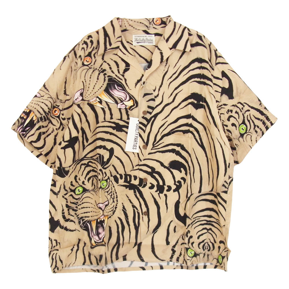 WACKO MARIA ワコマリア 22SS WM-HI27 × TIM LEHI ティムリーハイ HAWAIIAN S/S SHIRT TYPE-2 ハワイアン レーヨン アロハ 半袖 シャツ ベージュ ベージュ系 M【新古品】【未使用】【中古】