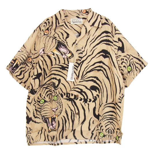 WACKO MARIA ワコマリア 22SS WM-HI27 × TIM LEHI ティムリーハイ HAWAIIAN S/S SHIRT TYPE-2 ハワイアン レーヨン アロハ 半袖 シャツ ベージュ ベージュ系 M【新古品】【未使用】【中古】