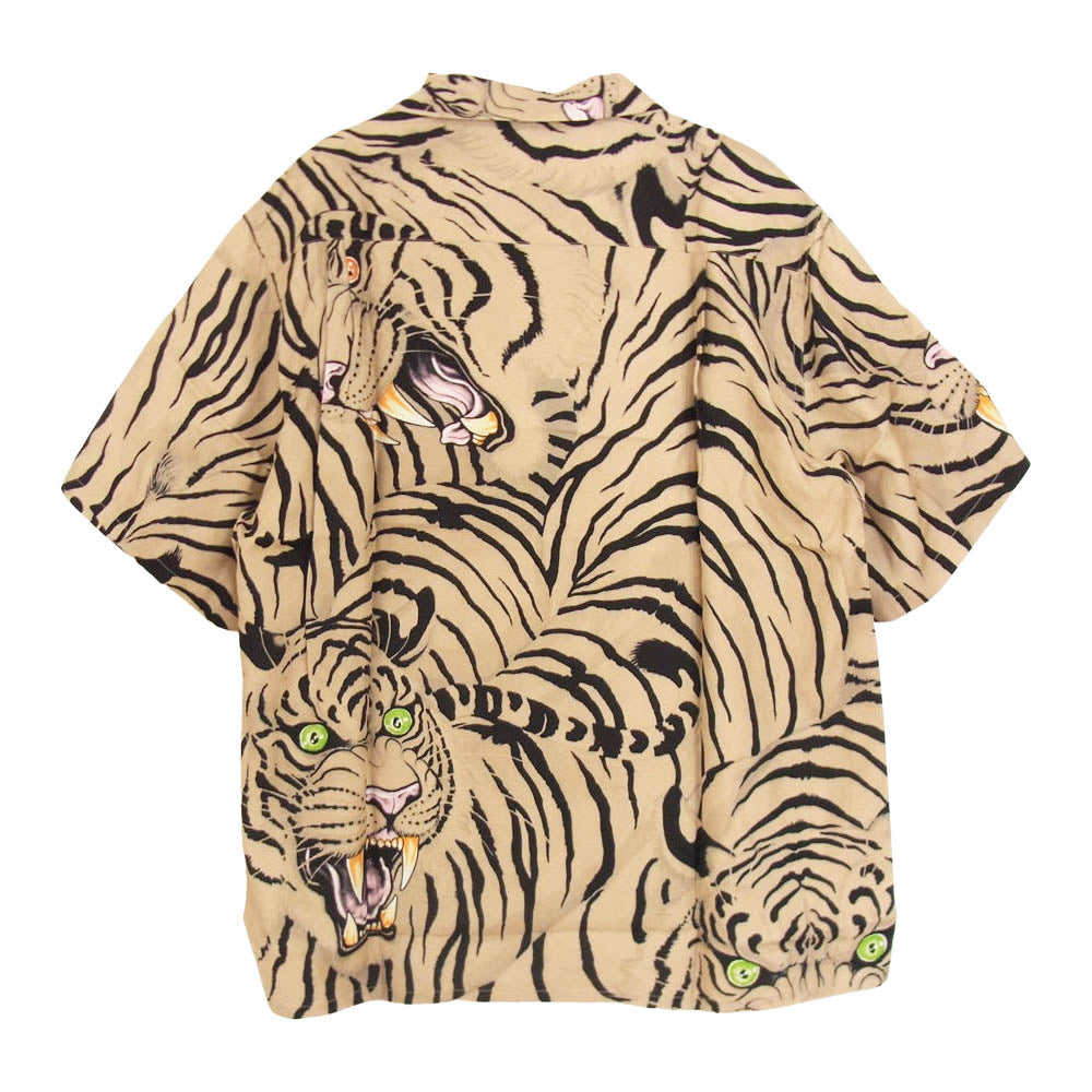 WACKO MARIA ワコマリア 22SS WM-HI27 × TIM LEHI ティムリーハイ HAWAIIAN S/S SHIRT TYPE-2 ハワイアン レーヨン アロハ 半袖 シャツ ベージュ ベージュ系 M【新古品】【未使用】【中古】