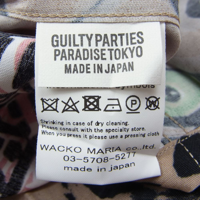 WACKO MARIA ワコマリア 22SS WM-HI01 BLACK EYE PATCH ブラックアイパッチ HAWAIIAN SHIRT S/S ハワイアン レーヨン アロハ 半袖 シャツ ベージュ ベージュ系 L【新古品】【未使用】【中古】