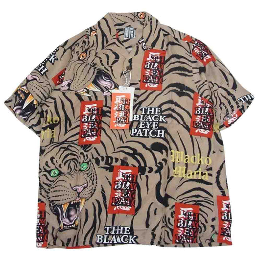 WACKO MARIA ワコマリア 22SS WM-HI01 BLACK EYE PATCH ブラックアイパッチ HAWAIIAN SHIRT S/S ハワイアン レーヨン アロハ 半袖 シャツ ベージュ ベージュ系 S【新古品】【未使用】【中古】