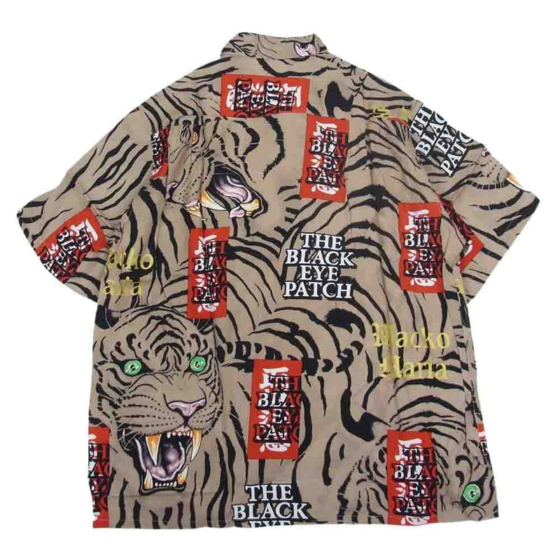 WACKO MARIA ワコマリア 22SS WM-HI01 BLACK EYE PATCH ブラックアイパッチ HAWAIIAN SHIRT S/S ハワイアン レーヨン アロハ 半袖 シャツ ベージュ ベージュ系 S【新古品】【未使用】【中古】