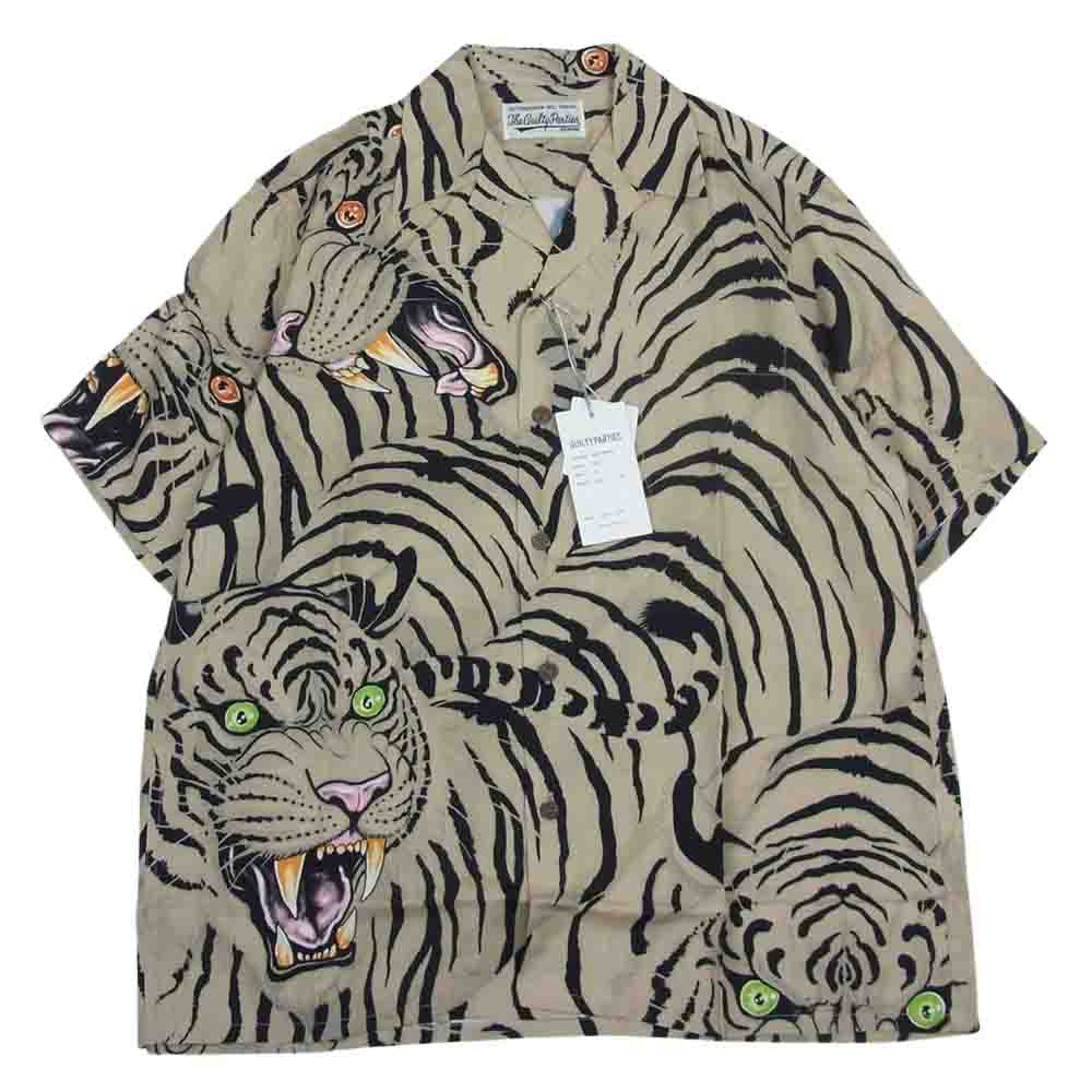 WACKO MARIA ワコマリア 22SS WM-HI27 × TIM LEHI ティムリーハイ HAWAIIAN S/S SHIRT TYPE-2 ハワイアン レーヨン アロハ 半袖 シャツ ベージュ ベージュ系 S【新古品】【未使用】【中古】