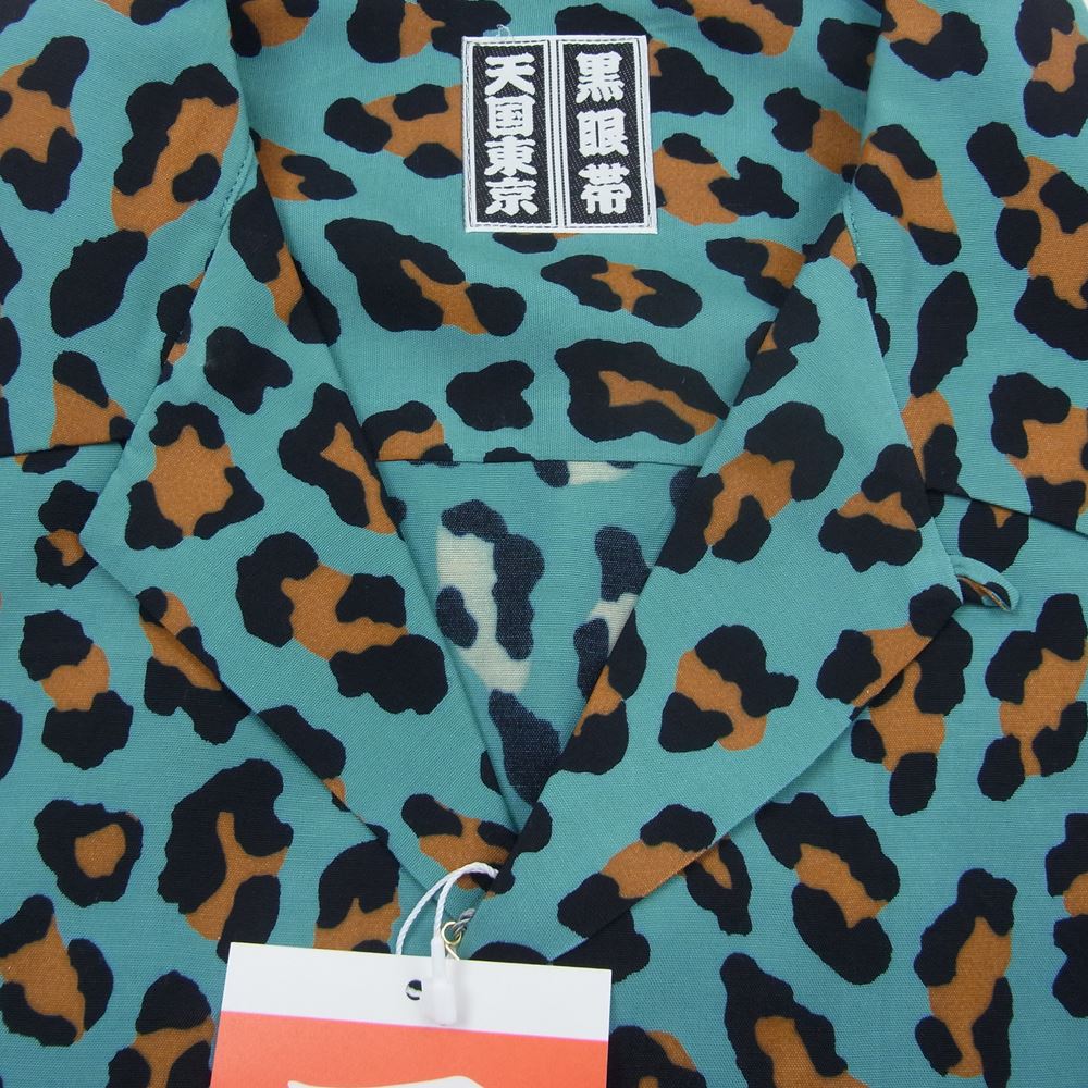 WACKO MARIA ワコマリア 22AW BEP-WM-OC02 BLACK EYE PATCH ブラックアイパッチ 50'S SHIRT L/S TYPE-2 ロゴ 刺繍 長袖 シャツ グリーン グリーン系 L【新古品】【未使用】【中古】