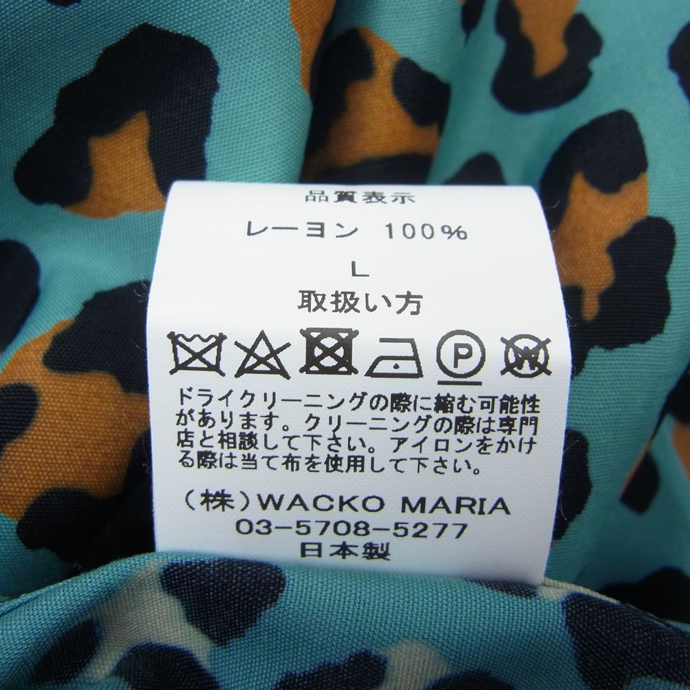 WACKO MARIA ワコマリア 22AW BEP-WM-OC02 BLACK EYE PATCH ブラックアイパッチ 50'S SHIRT L/S TYPE-2 ロゴ 刺繍 長袖 シャツ グリーン グリーン系 L【新古品】【未使用】【中古】