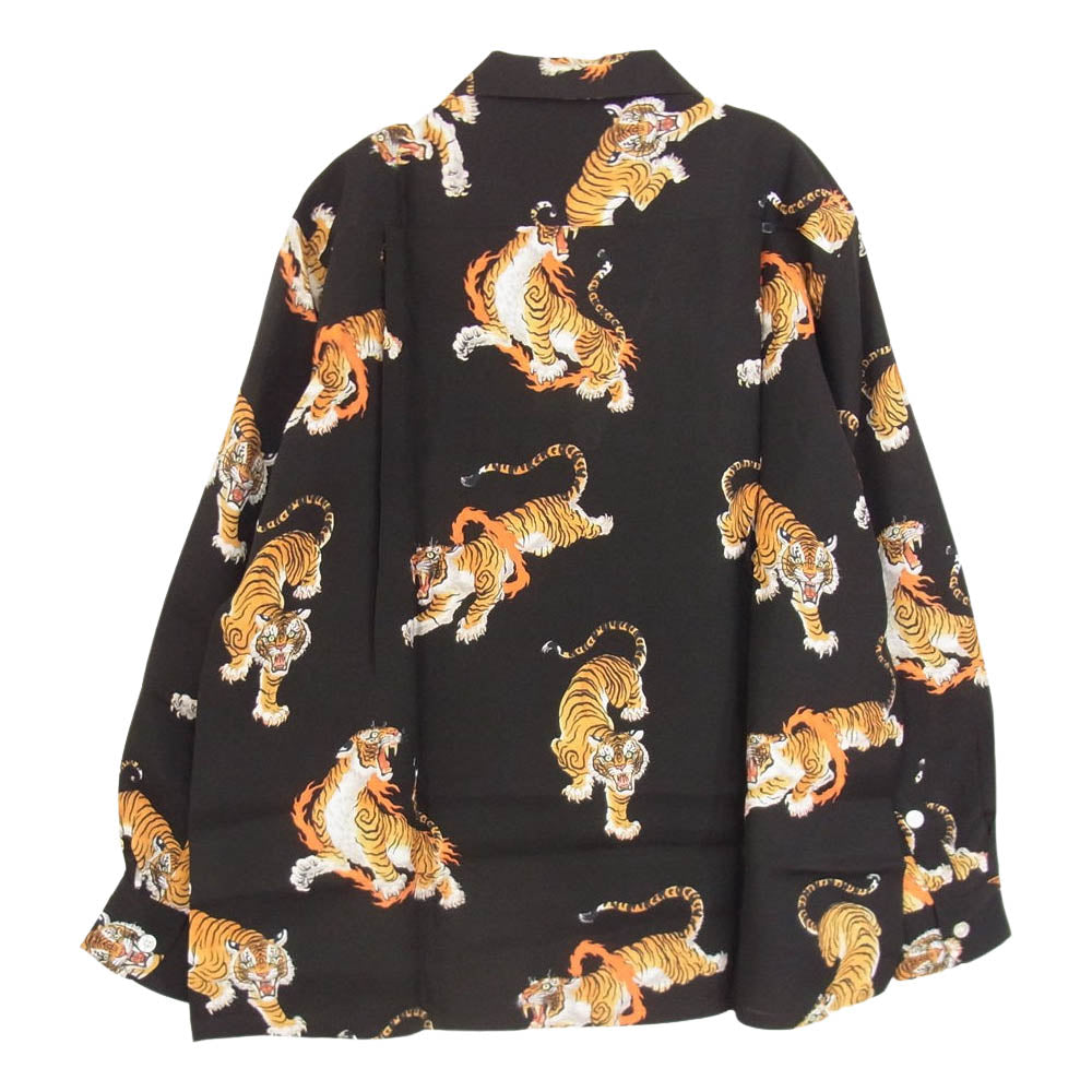 WACKO MARIA ワコマリア 22AW 22FW-WMS-HI05 × TIM LEHI ティムリーハイ HAWAIIAN L/S SHIRT TYPE-5 ハワイアン レーヨン アロハ 長袖 シャツ ブラック ブラック系 S【新古品】【未使用】【中古】