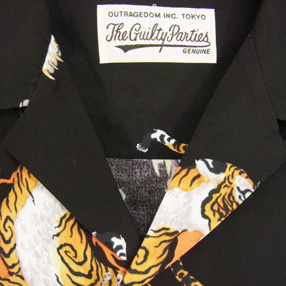 WACKO MARIA ワコマリア 22AW 22FW-WMS-HI05 × TIM LEHI ティムリーハイ HAWAIIAN L/S SHIRT TYPE-5 ハワイアン レーヨン アロハ 長袖 シャツ ブラック ブラック系 S【新古品】【未使用】【中古】