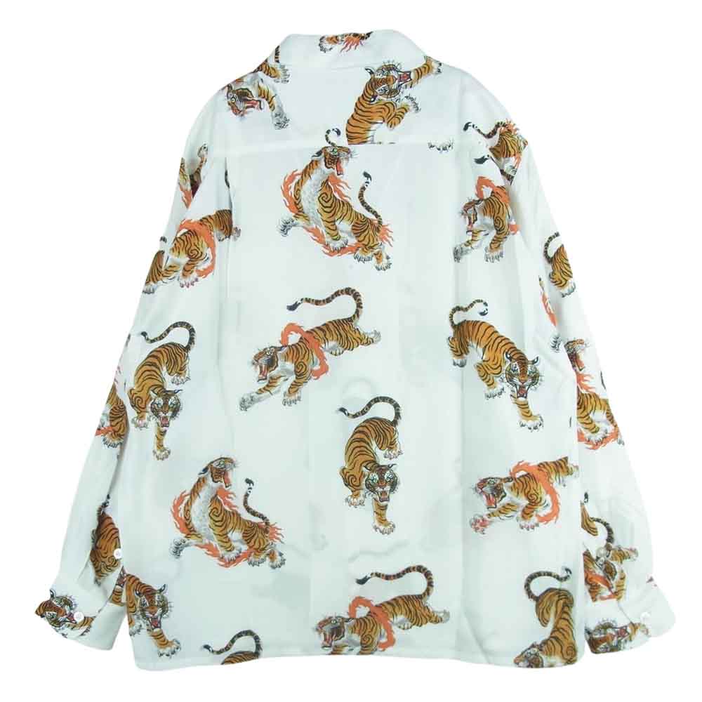 WACKO MARIA ワコマリア 23SS 23SSE-WMS-HI02 TIM LEHI ティムリーハイ HAWAIIAN SHIRT ハワイアン レーヨン アロハ 長袖 オープンカラー シャツ ホワイト系 M【新古品】【未使用】【中古】