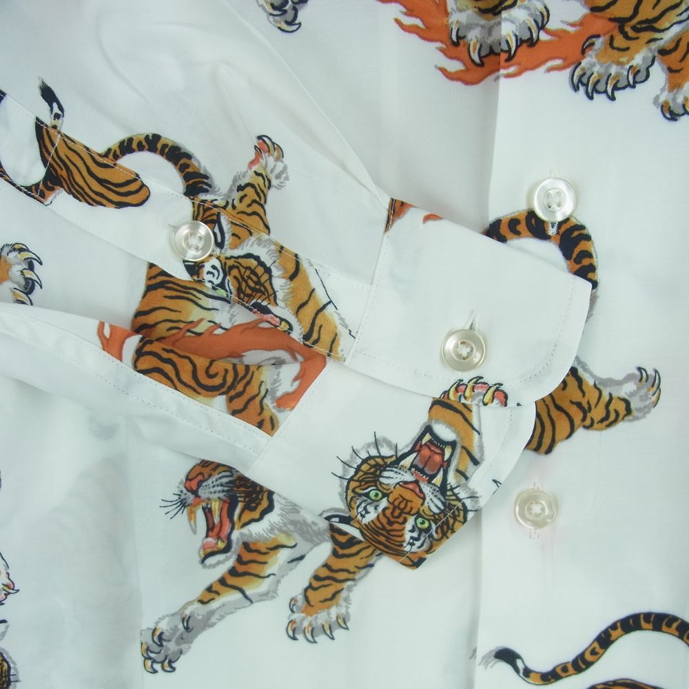 WACKO MARIA ワコマリア 23SS 23SSE-WMS-HI02 TIM LEHI ティムリーハイ HAWAIIAN SHIRT ハワイアン レーヨン アロハ 長袖 オープンカラー シャツ ホワイト系 M【新古品】【未使用】【中古】