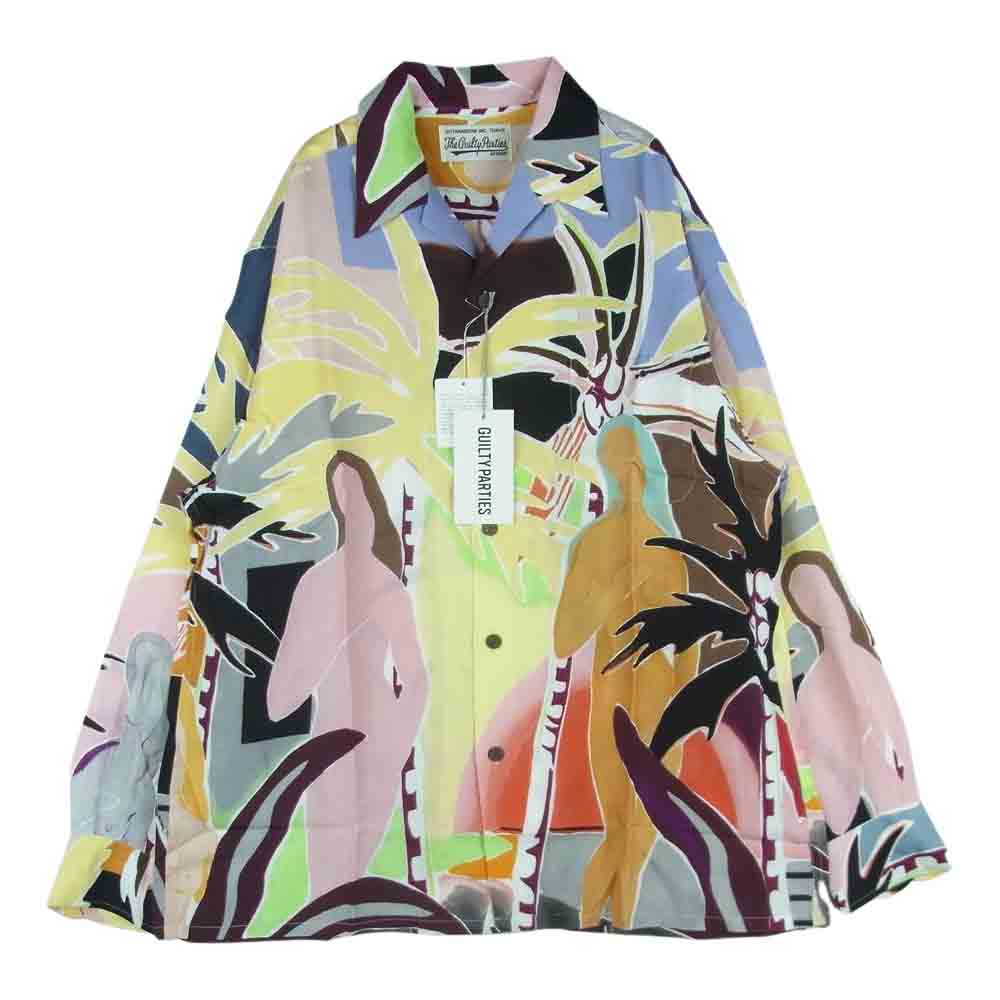 WACKO MARIA ワコマリア 22AW 22FW-WMS-HI09 HAWAIIAN SHIRT L/S ハワイアン レーヨン 長袖 アロハ シャツ イエロー系 マルチカラー系 M【新古品】【未使用】【中古】