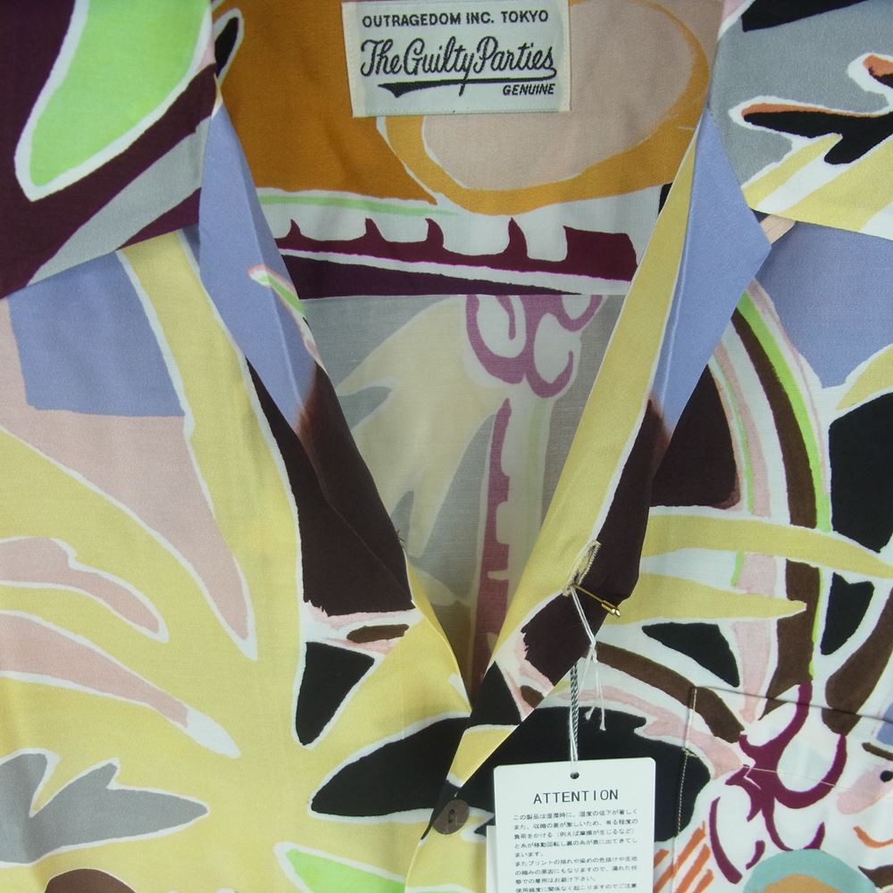 WACKO MARIA ワコマリア 22AW 22FW-WMS-HI09 HAWAIIAN SHIRT L/S ハワイアン レーヨン 長袖 アロハ シャツ イエロー系 マルチカラー系 M【新古品】【未使用】【中古】