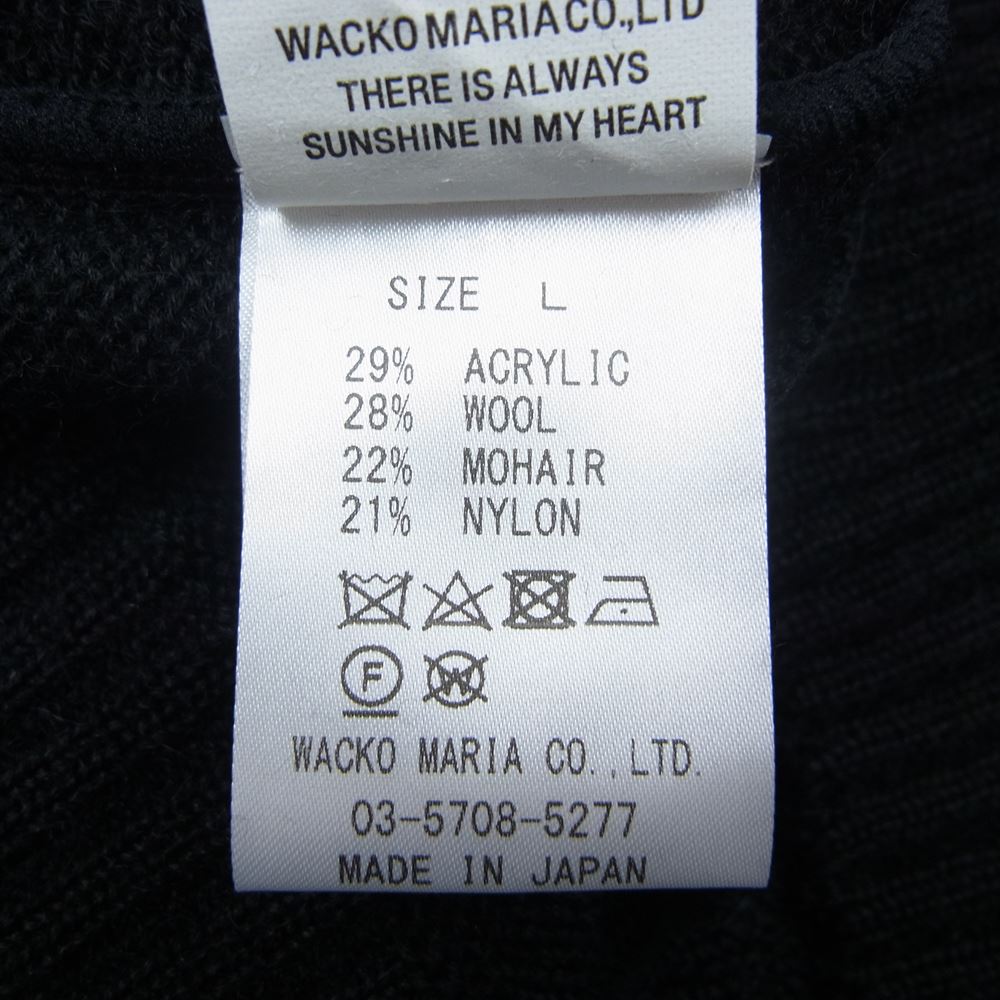 WACKO MARIA ワコマリア BEP-WM-KN01 × BLACK EYE PATCH ブラック アイ パッチ MOHAIR CARDIGAN モヘア カーディガン ブラック系 L【新古品】【未使用】【中古】