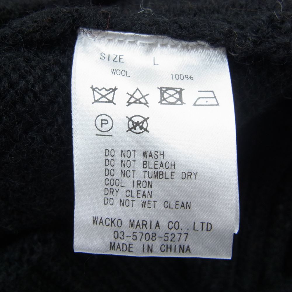WACKO MARIA ワコマリア 22AW WMK-KN22 TIM LEHI INTARSIA CREW NECK SWEATER インターシャ クルーネック セーター ニット ブラック系 L【新古品】【未使用】【中古】