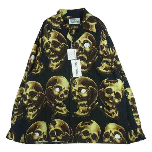 WACKO MARIA ワコマリア 21SS 56TS-WM-HI13 56 TATTOO STUDIO タトゥー スタジオ HAWAIIAN SHIRT L/S TYPE-2 ハワイアン 長袖 アロハ シャツ ブラック系 L【新古品】【未使用】【中古】