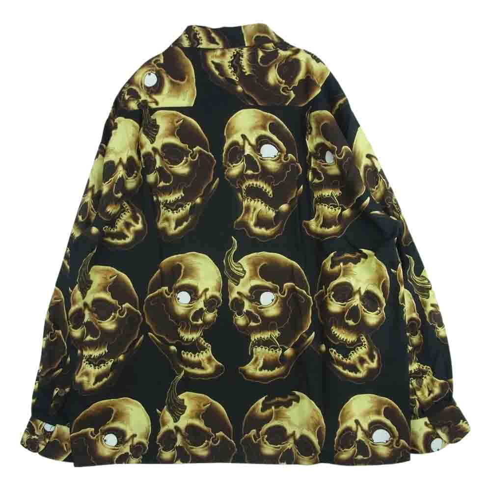 WACKO MARIA ワコマリア 21SS 56TS-WM-HI13 56 TATTOO STUDIO タトゥー スタジオ HAWAIIAN SHIRT L/S TYPE-2 ハワイアン 長袖 アロハ シャツ ブラック系 L【新古品】【未使用】【中古】