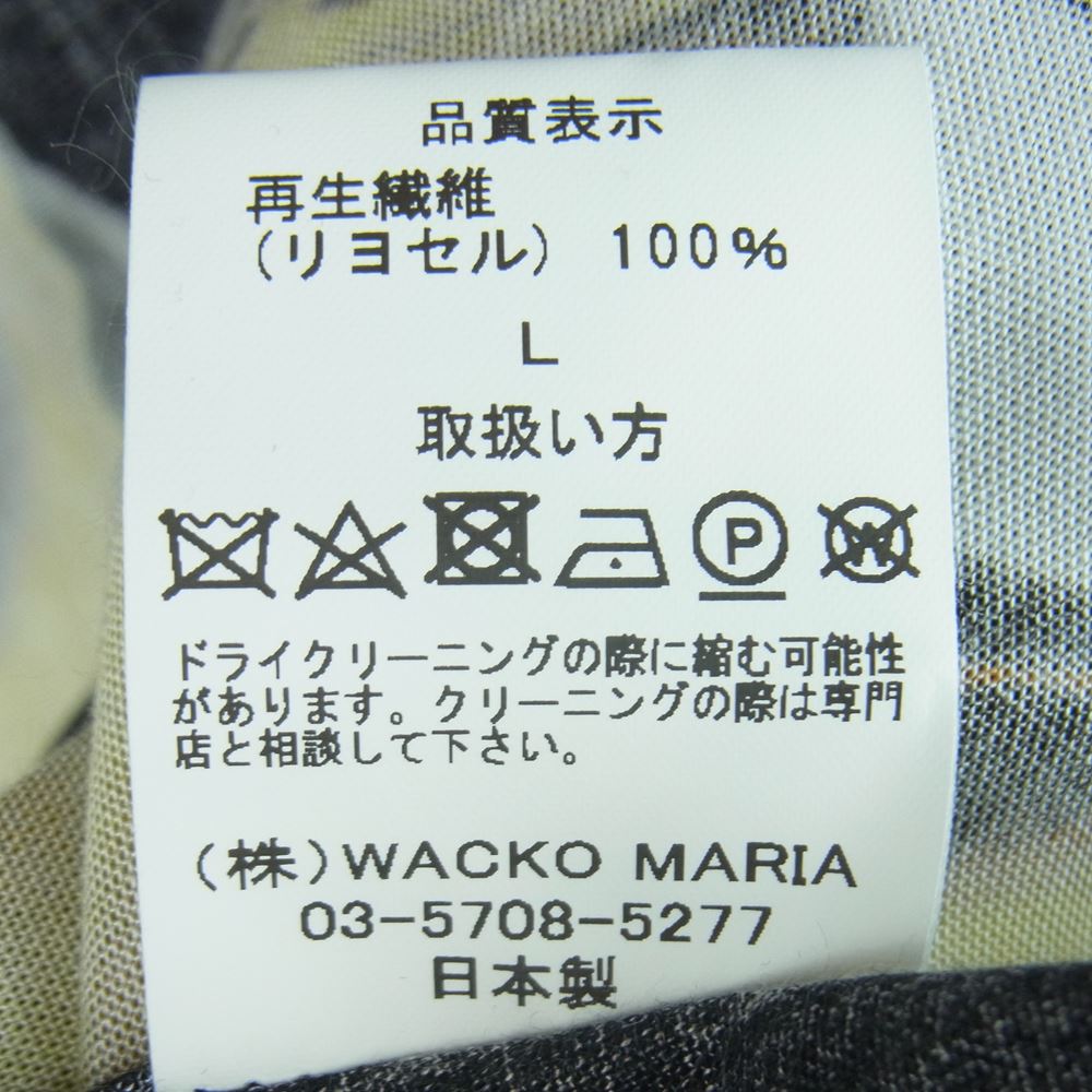 WACKO MARIA ワコマリア 21SS 56TS-WM-HI13 56 TATTOO STUDIO タトゥー スタジオ HAWAIIAN SHIRT L/S TYPE-2 ハワイアン 長袖 アロハ シャツ ブラック系 L【新古品】【未使用】【中古】