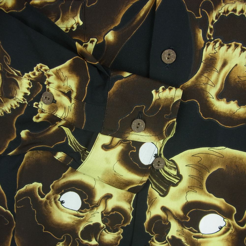 WACKO MARIA ワコマリア 21SS 56TS-WM-HI13 56 TATTOO STUDIO タトゥー スタジオ HAWAIIAN SHIRT L/S TYPE-2 ハワイアン 長袖 アロハ シャツ ブラック系 L【新古品】【未使用】【中古】