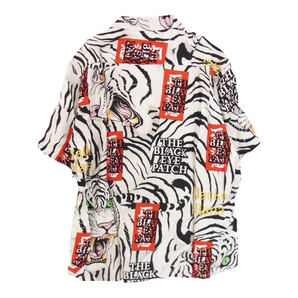 WACKO MARIA ワコマリア 22SS WM-HI01 BLACK EYE PATCH ブラックアイパッチ HAWAIIAN SHIRT S/S ハワイアン レーヨン アロハ 半袖 シャツ ホワイト ホワイト系 M【新古品】【未使用】【中古】